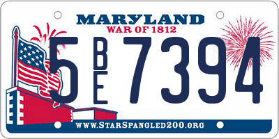 MD license plate 5BE7394