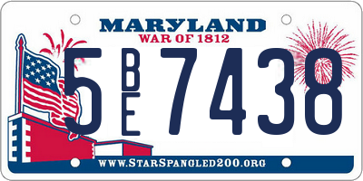 MD license plate 5BE7438