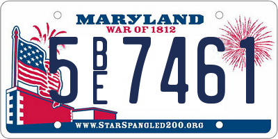 MD license plate 5BE7461