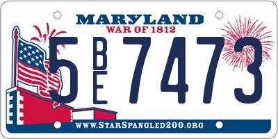 MD license plate 5BE7473