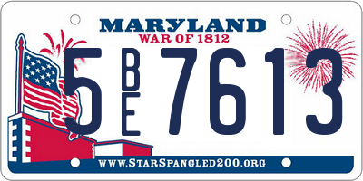 MD license plate 5BE7613