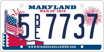 MD license plate 5BE7737