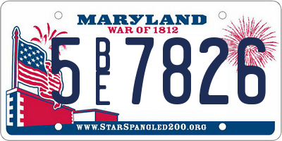 MD license plate 5BE7826