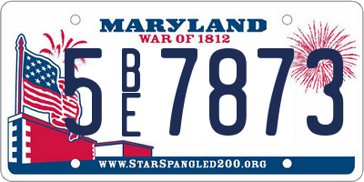 MD license plate 5BE7873