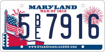 MD license plate 5BE7916