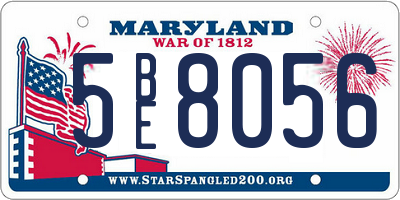 MD license plate 5BE8056