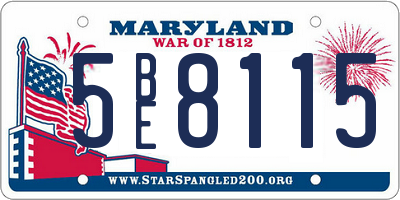 MD license plate 5BE8115
