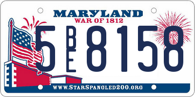MD license plate 5BE8158
