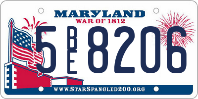 MD license plate 5BE8206