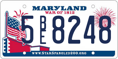 MD license plate 5BE8248