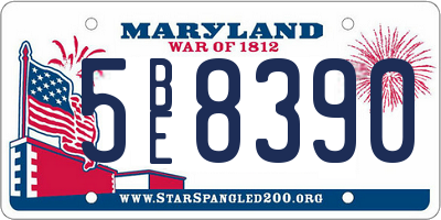 MD license plate 5BE8390