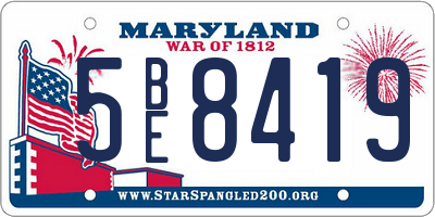 MD license plate 5BE8419