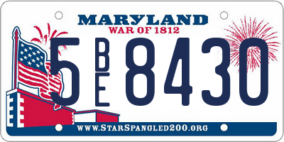MD license plate 5BE8430