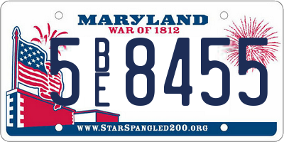 MD license plate 5BE8455