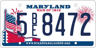 MD license plate 5BE8472