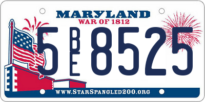 MD license plate 5BE8525