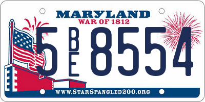 MD license plate 5BE8554