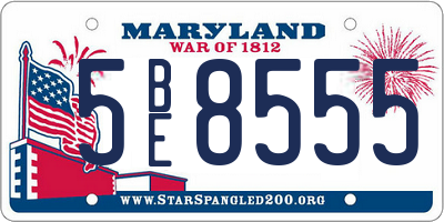MD license plate 5BE8555