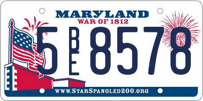 MD license plate 5BE8578
