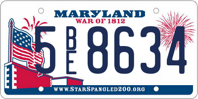 MD license plate 5BE8634