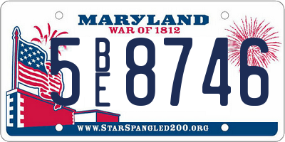 MD license plate 5BE8746