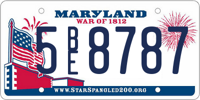 MD license plate 5BE8787