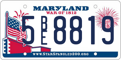 MD license plate 5BE8819