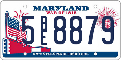 MD license plate 5BE8879