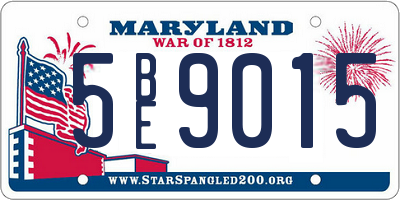 MD license plate 5BE9015