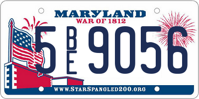 MD license plate 5BE9056