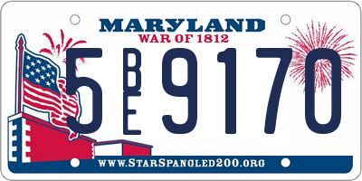 MD license plate 5BE9170