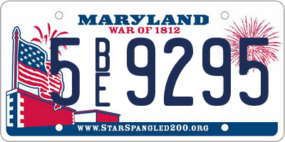 MD license plate 5BE9295