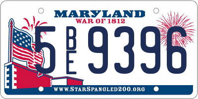 MD license plate 5BE9396