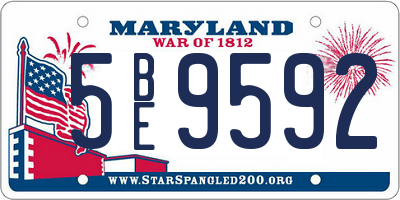 MD license plate 5BE9592