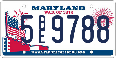 MD license plate 5BE9788