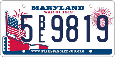MD license plate 5BE9819
