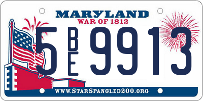 MD license plate 5BE9913