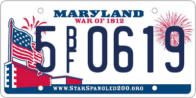 MD license plate 5BF0619