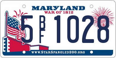 MD license plate 5BF1028