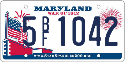 MD license plate 5BF1042