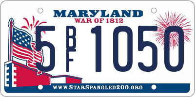 MD license plate 5BF1050