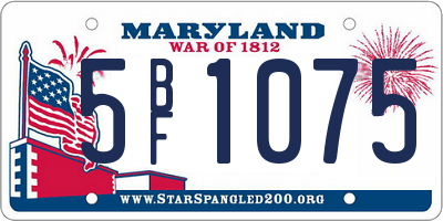 MD license plate 5BF1075