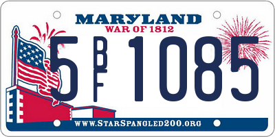 MD license plate 5BF1085
