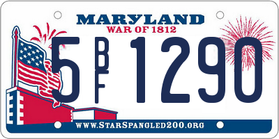 MD license plate 5BF1290