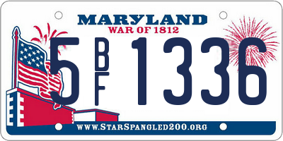 MD license plate 5BF1336