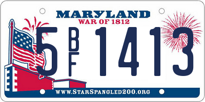 MD license plate 5BF1413