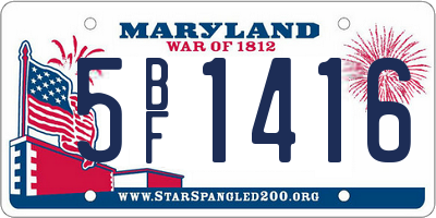 MD license plate 5BF1416