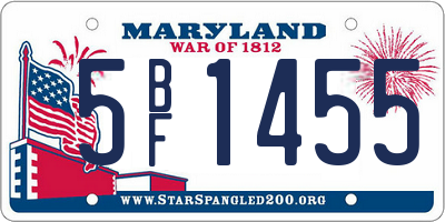 MD license plate 5BF1455