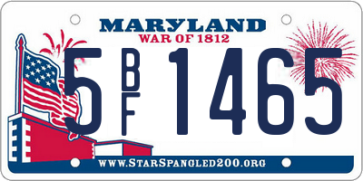 MD license plate 5BF1465