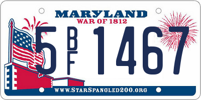 MD license plate 5BF1467